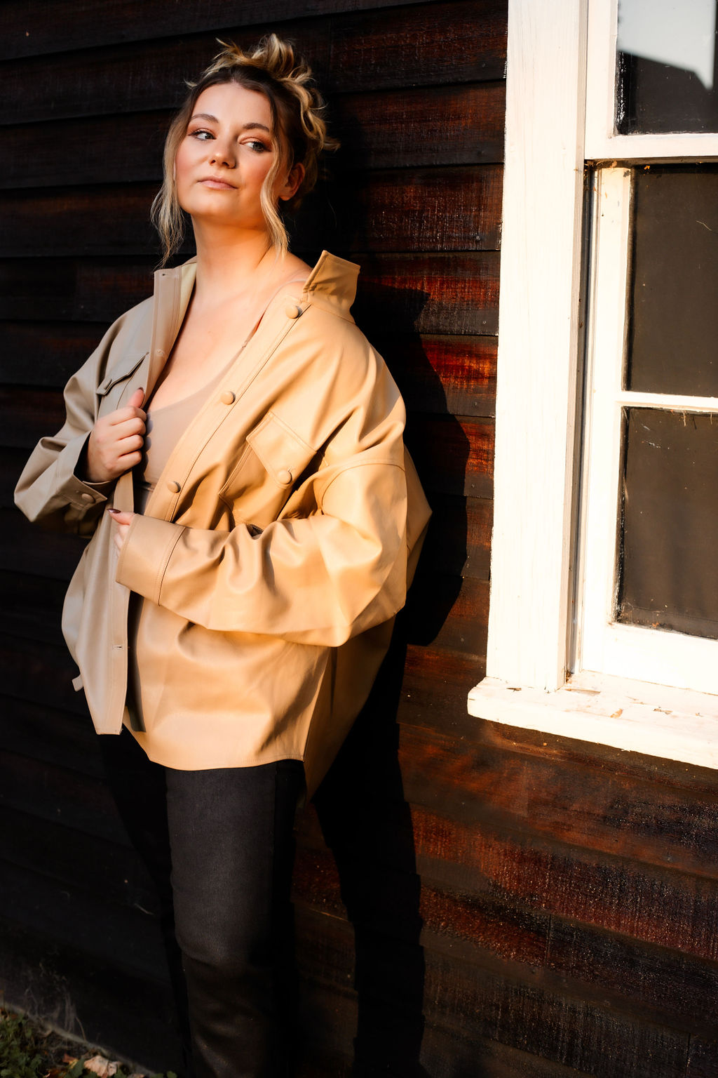 Maple Leather Shacket
