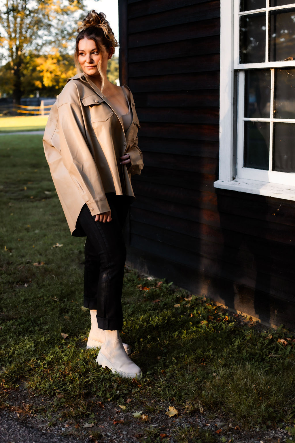 Maple Leather Shacket
