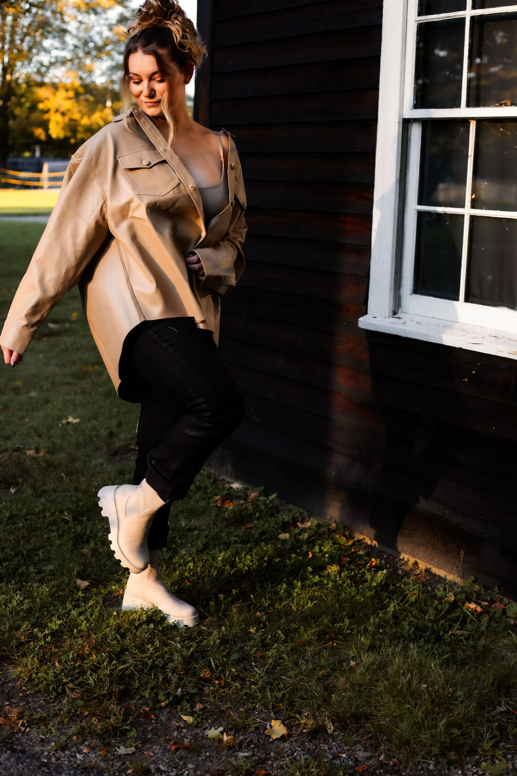 Maple Leather Shacket