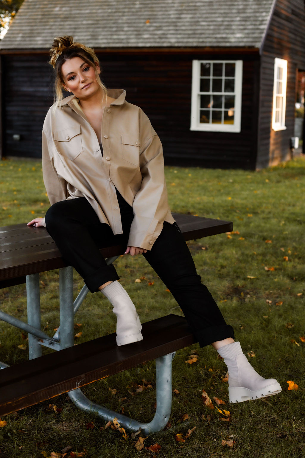 Maple Leather Shacket