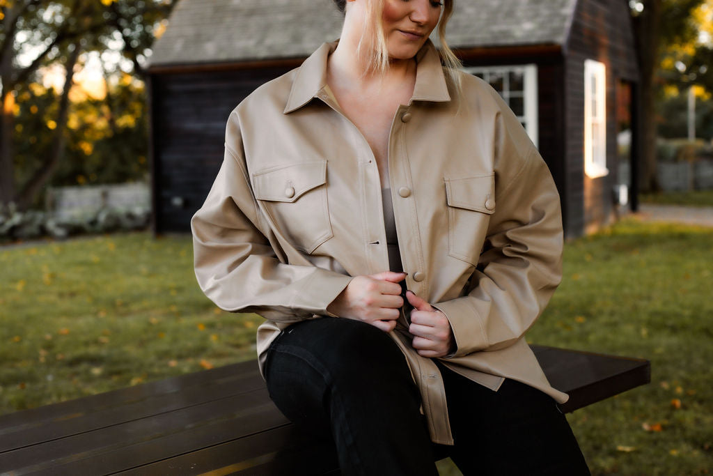 Maple Leather Shacket
