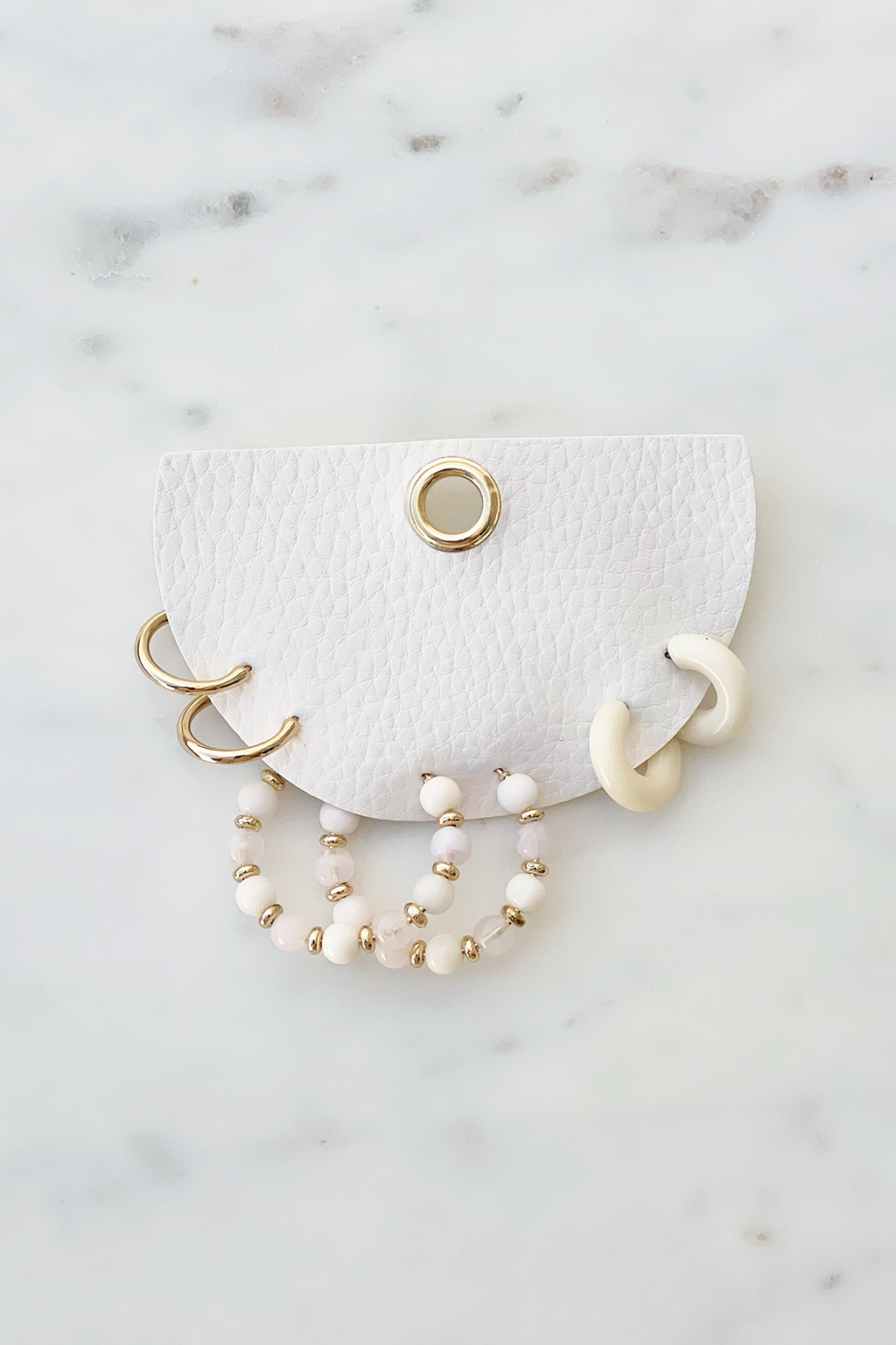 Ivory & Gold Hoop Set