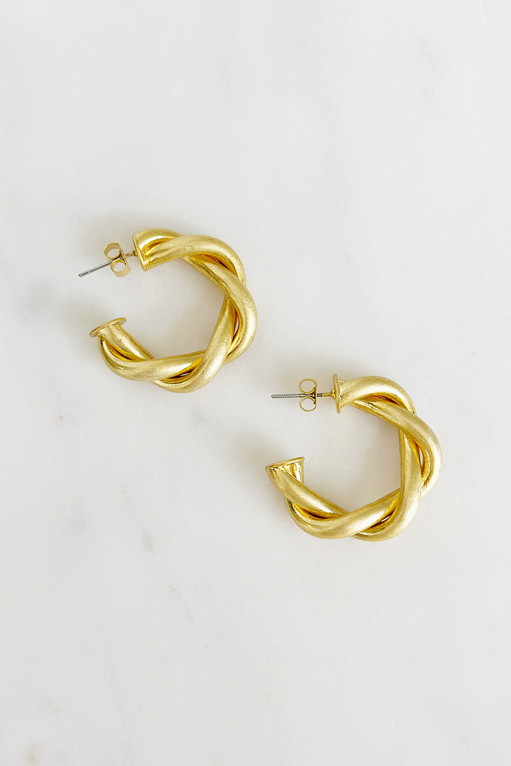 Vintage Brass Twist Hoops