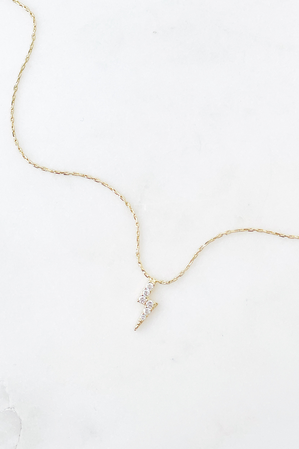 CZ Lightening Bolt Necklace