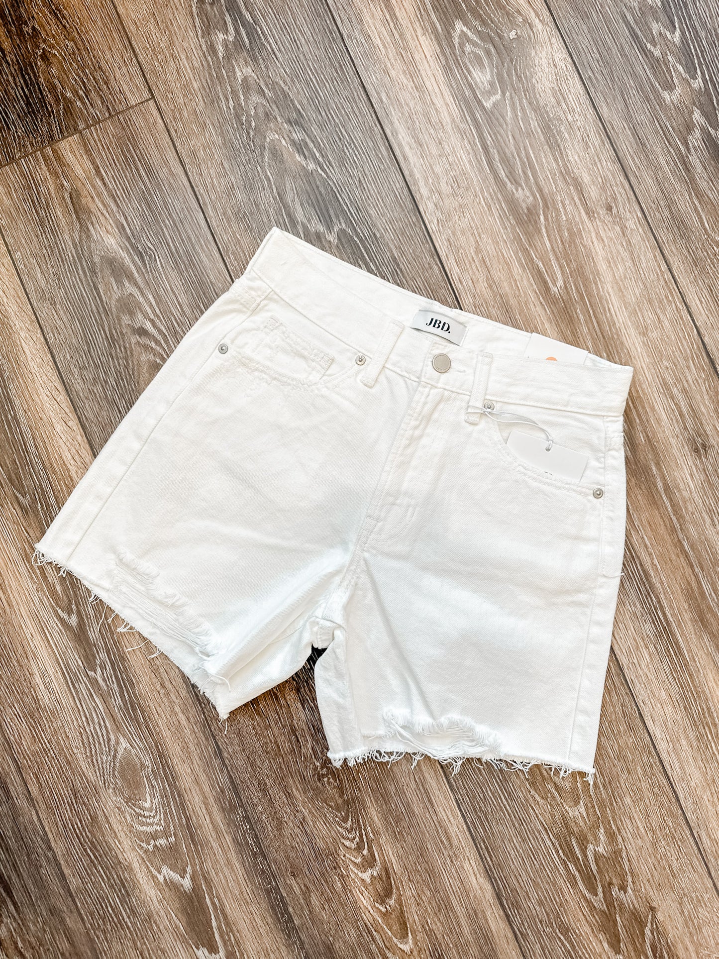 Shore White Denim Shorts