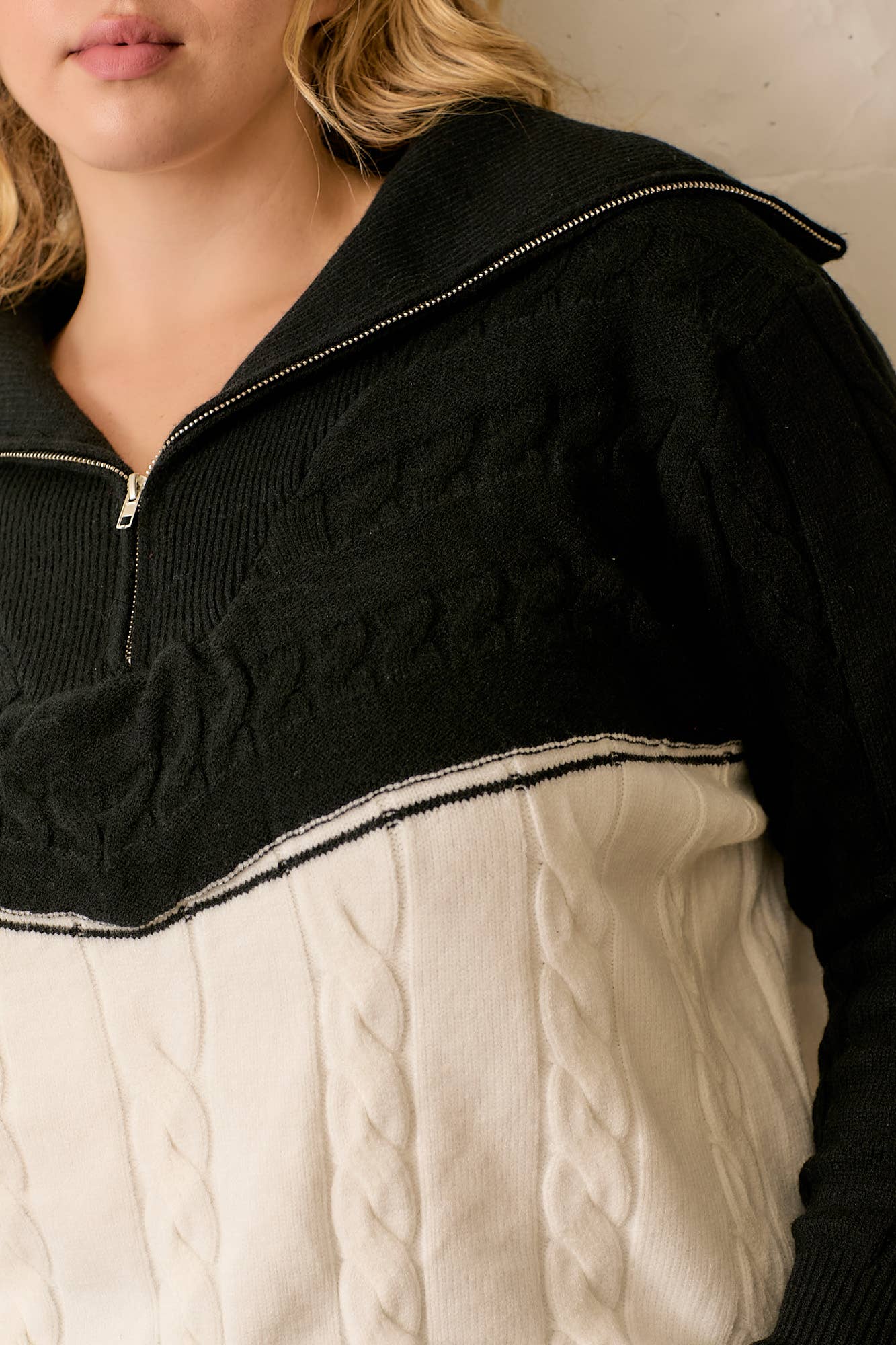 Midnight Snow Half-Zip Sweater