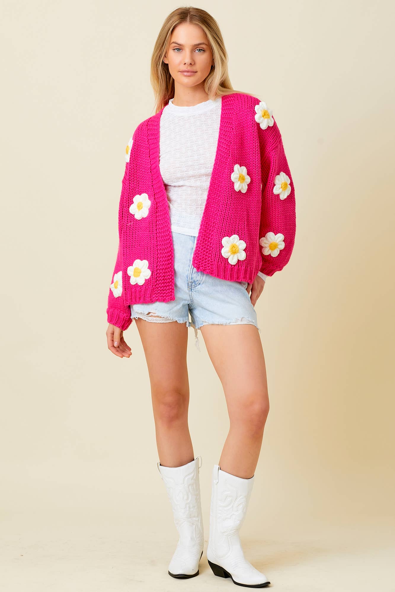 Fuchsia Fun Floral Cardi