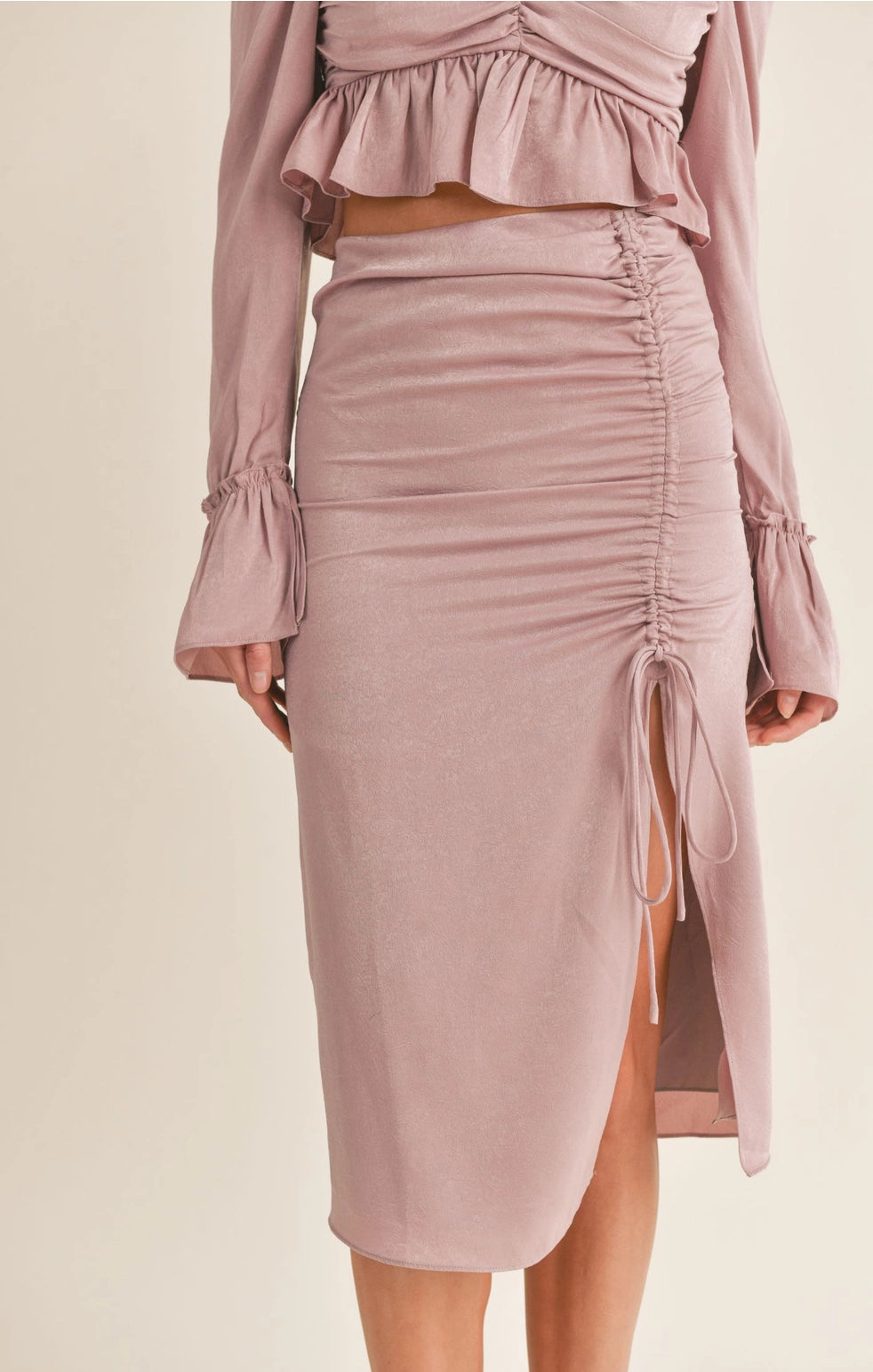 Merry Mauve Ruched Skirt