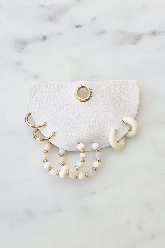 Ivory & Gold Hoop Set