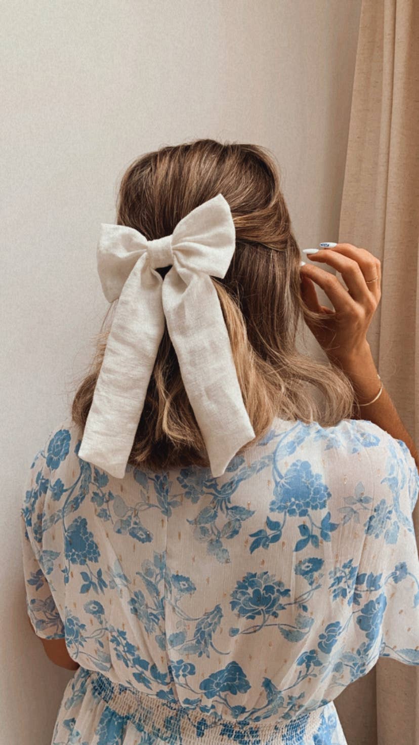 Linen Hair Bow